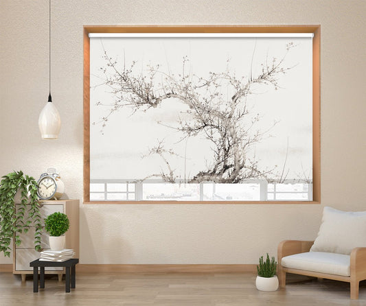 Winter (19th) vintage Japanese painting by Yamamoto Baiitsu Printed Picture Photo Roller Blind - RB1300 - Art Fever - Art Fever