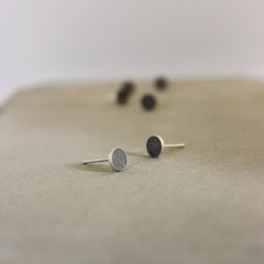 Unisex Silver and Concrete Stud Earrings - BAARA Jewelry