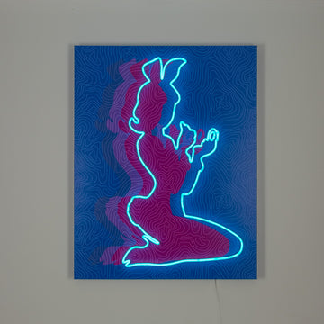 Playboy X Locomocean - Disco Bunny - Glass Neon Box Sign (Pre