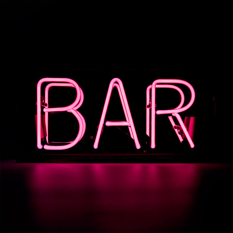 Bar Glass Neon Sign Pink Locomocean Ltd