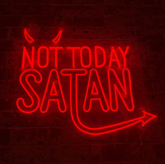 'Not Today Satan' Red Neon LED Wall Mountable Sign | Locomocean Ltd