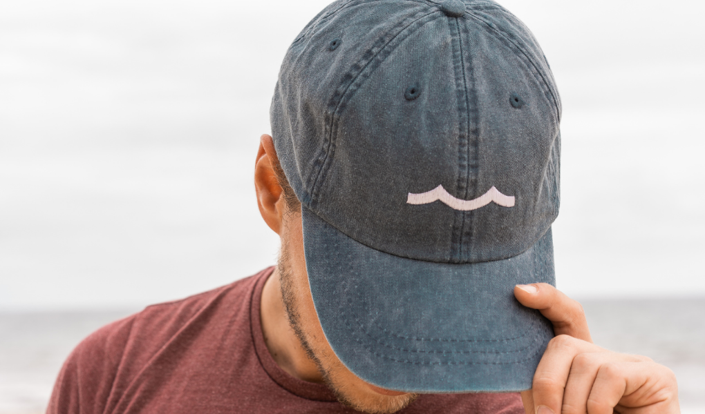 sailormade wave logo hat in vintage jean blue