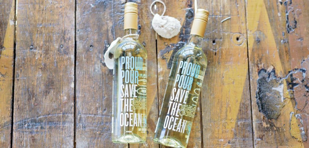 New England based, woman founded business proud pour wine sauvignon blanc to support oyster reef restoration