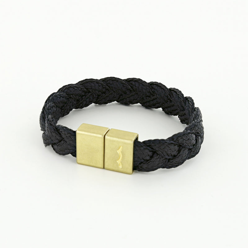 League Bracelet with Braid and Magnetic Clasp in Brass  Sailormadeusa