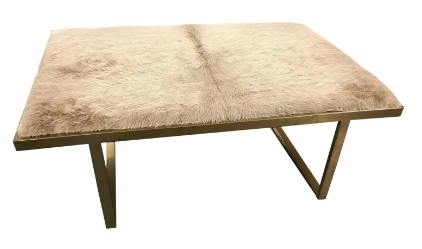 Kelly Coffee Table Champagne Cowhide Taylor Burke Home
