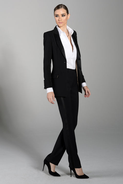 womens black suit for wedding