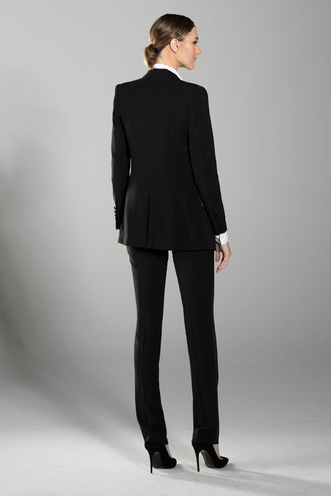 Buy Long Black Peak Lapel Tux Jacket | Shop tuxedo for prom woman ...
