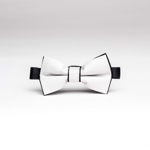 black and white bow tie