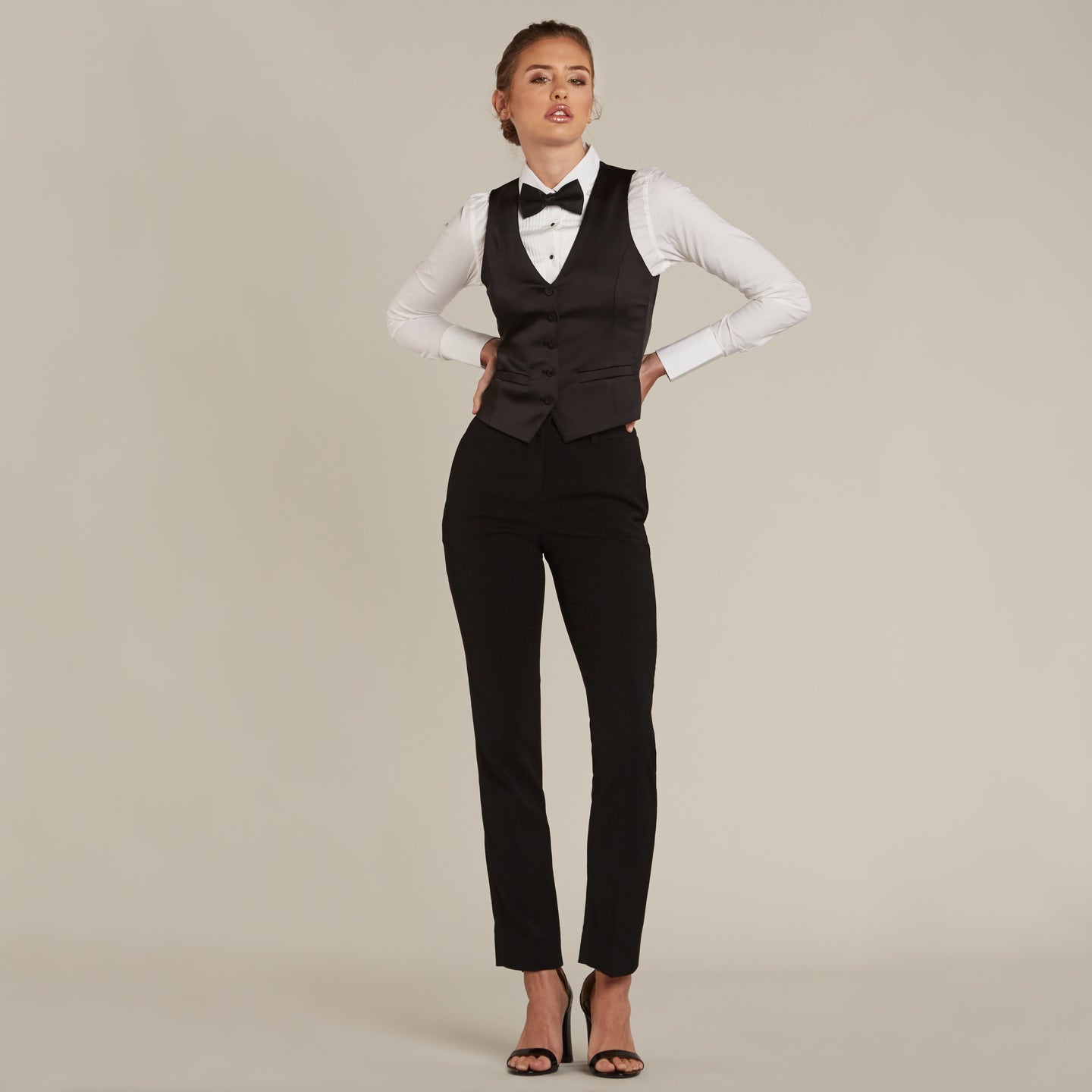 Women's Black Tuxedo Vest | Shop Tuxedo For Prom Girl Online – Little ...