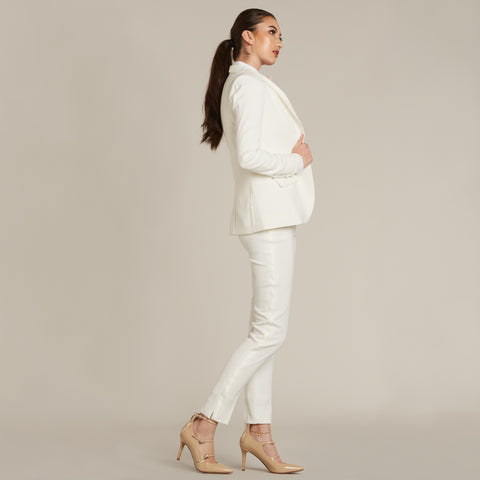 White Shawl Collar Jacket for Women – LITTLE BLACK TUX