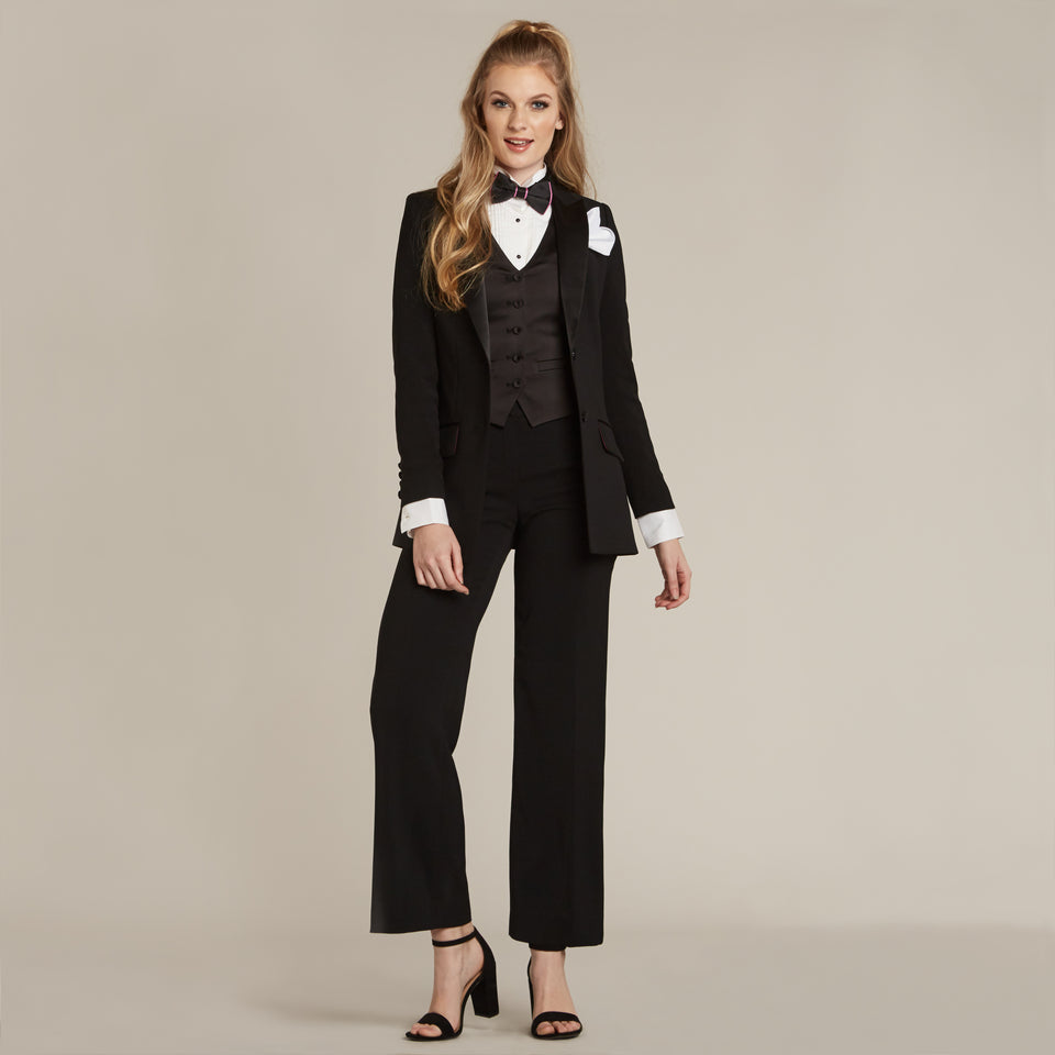 Buy Long Black Peak Lapel Tux Jacket | Shop tuxedo for prom woman ...