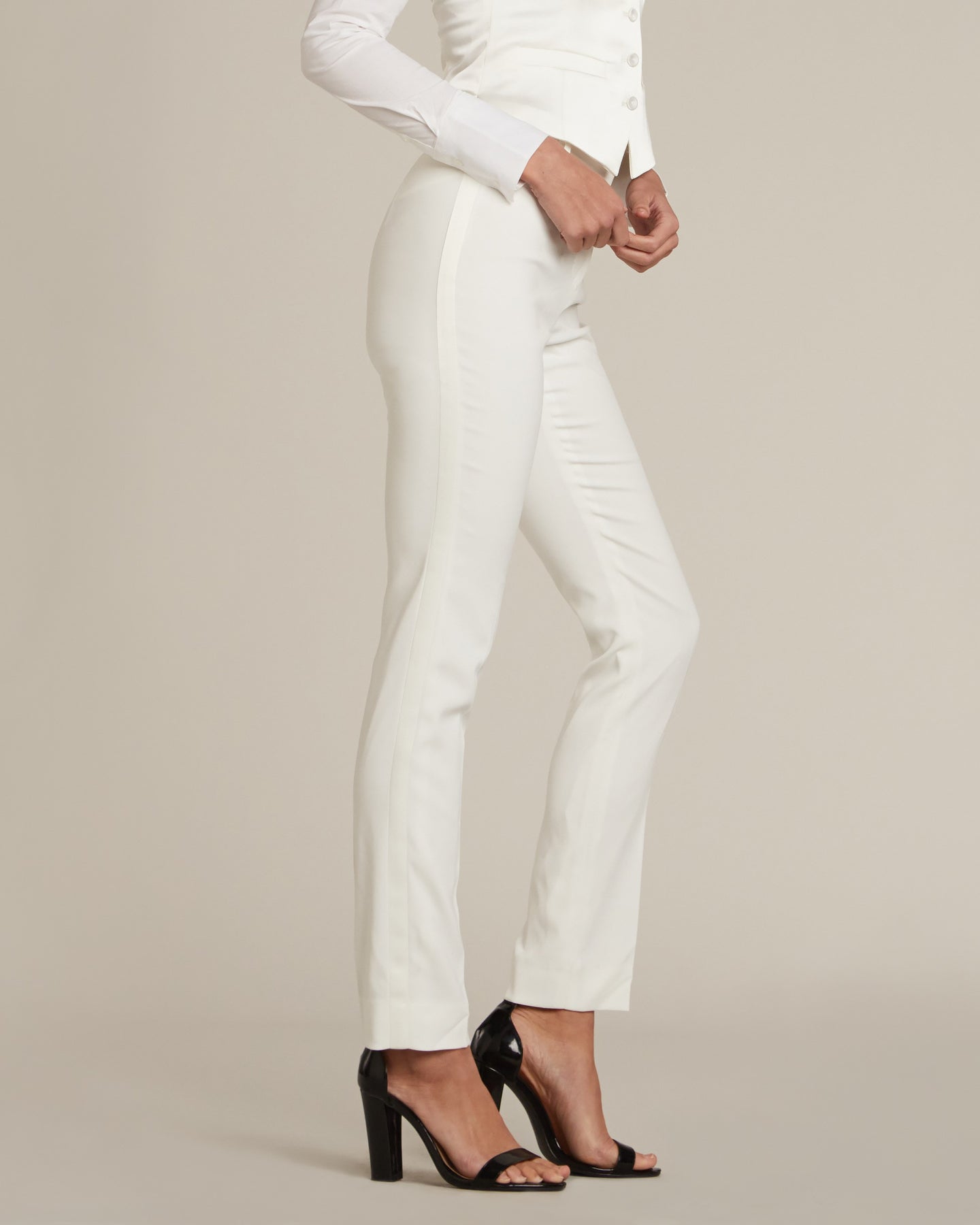 Pearl White Slim Fit Tuxedo Pants – LITTLE BLACK TUX