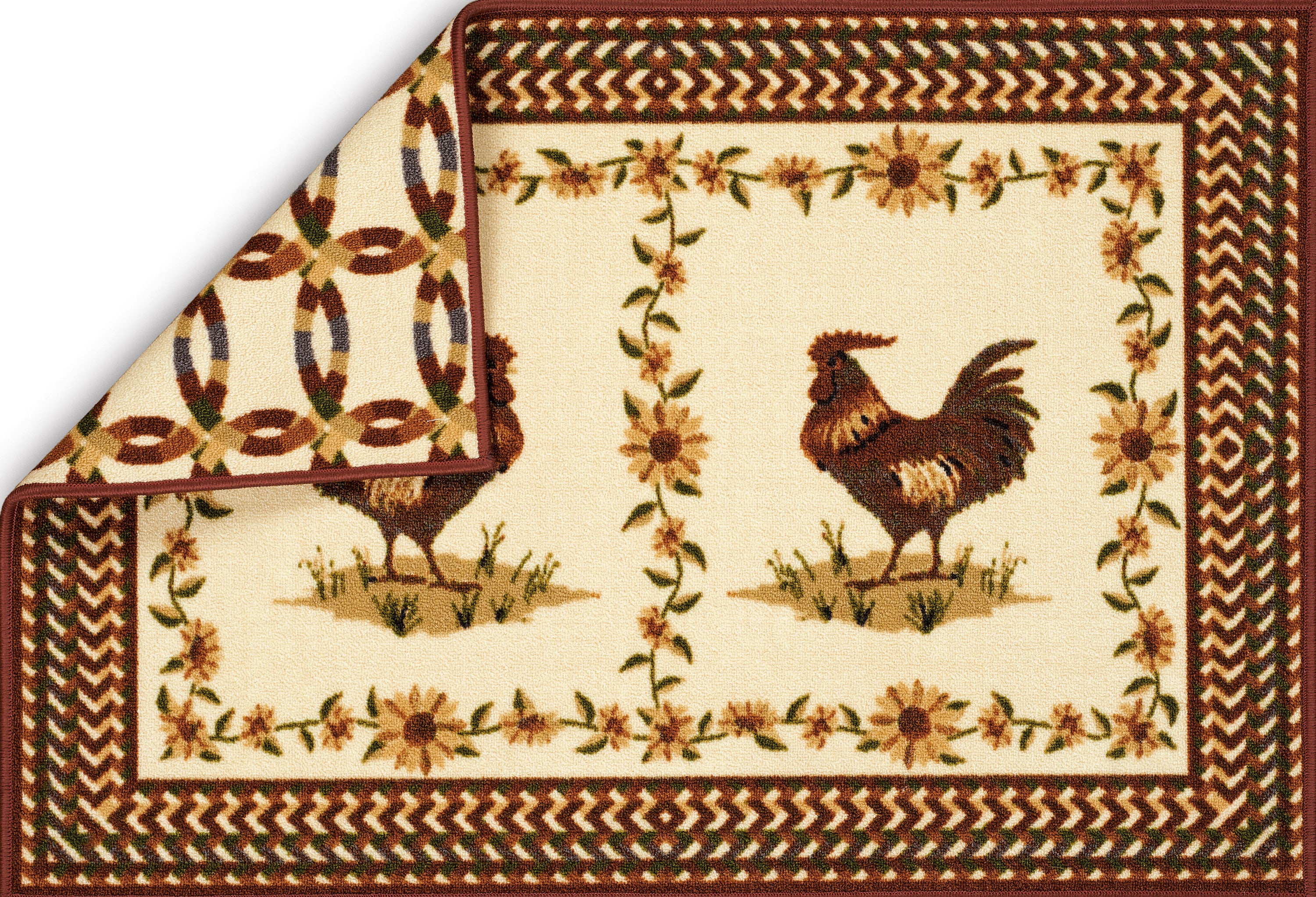 Encore Kitchen Rug Collection Rooster Rings 1421 10734 Shabbychicdecor Com