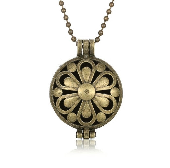 Bronze Daisy Diffuser Necklace