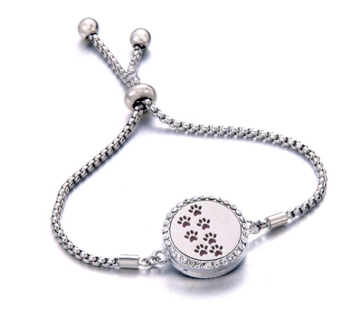 Silver Dangle Locket Diffuser Bracelets