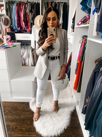Bella V Boutique What to Pair With White Jeans for Spring 