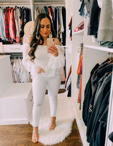 Bella V Boutique White Jeans Outfits for Spring 