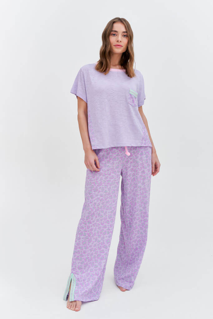 Pastel Cheetah Wide Leg Pants