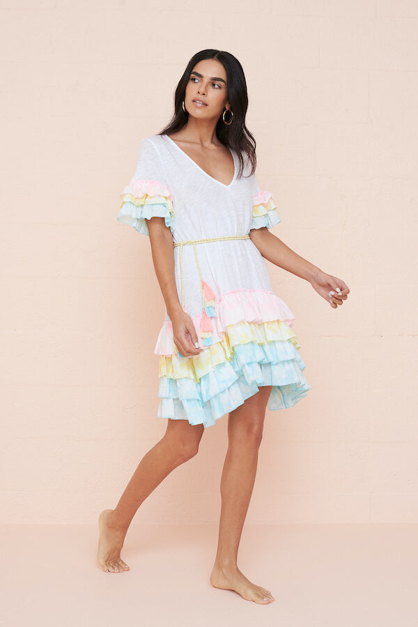 ruffle sleeve shirt dress