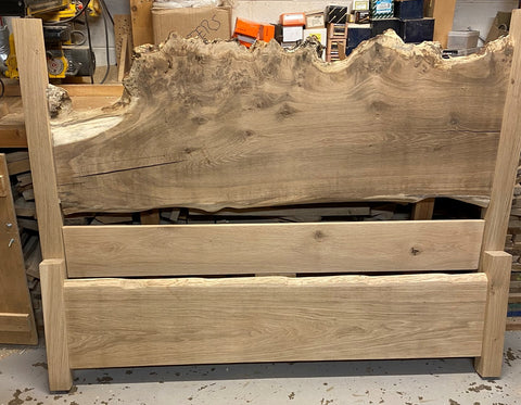 Pippy Bur Oak Live Waney Edge Bed