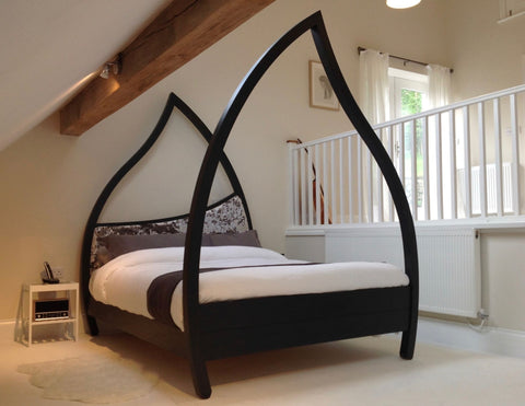 Contemporary Four poster Bed - Made Using Vintage Machines.