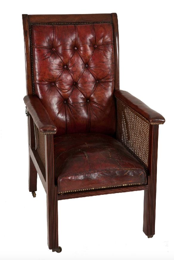 George Iii Period Mahogany Bergere Reclining Library Chair Garners