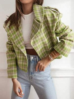 💚 Sweet Briar Green Plaid Cropped Jacket - Sweet Briar College | The Book Shop