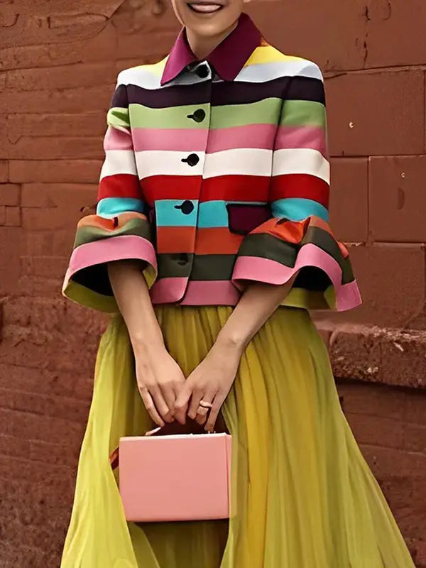 🌈 Sweet Briar Striped Statement Jacket