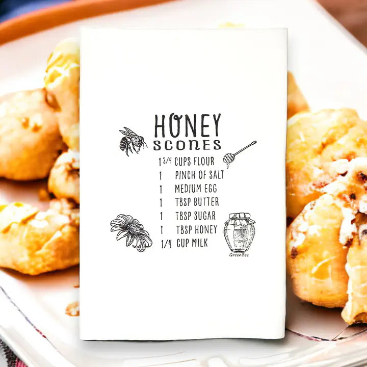 🍯 Honey Scones Recipe Tea Towel – Sweet, Simple, & Southern! 🐝