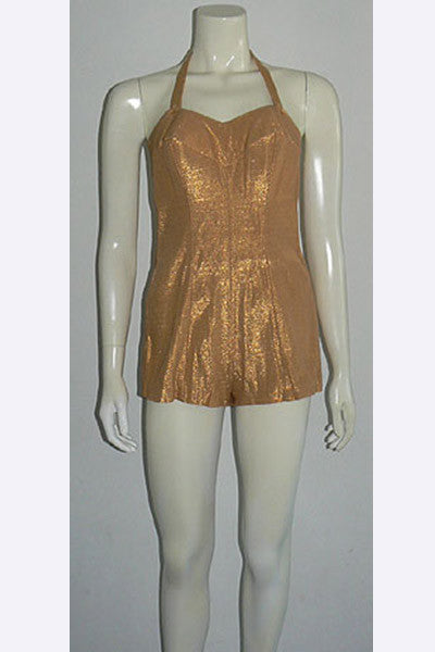 1950s Nettie Rosenstein Gold Lame' Swimsuit – Swank Vintage