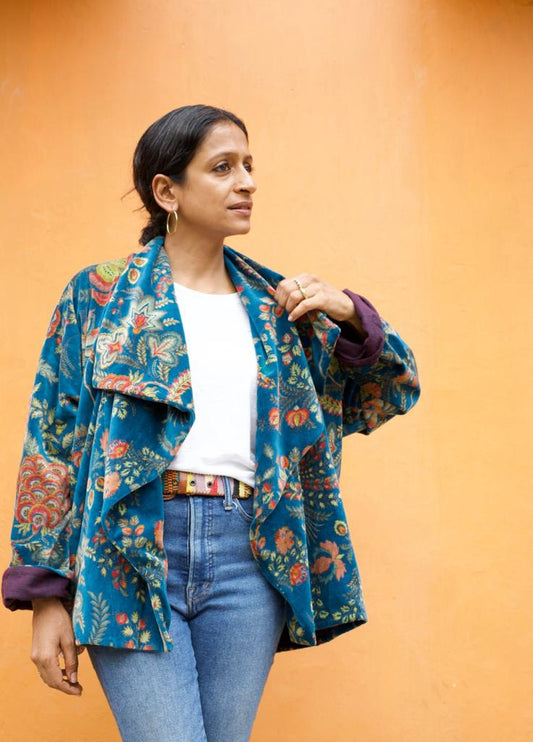 Vintage Drape Kantha Jacket: Free Size – ANNAHMOL