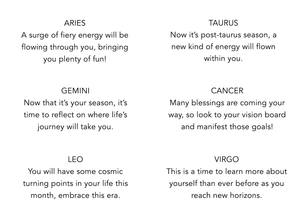 aries through virgo horoscopes