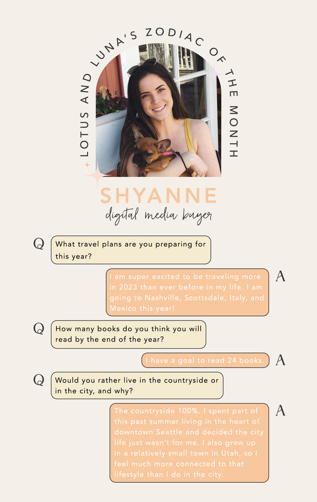 zodiac of the month: shyanne