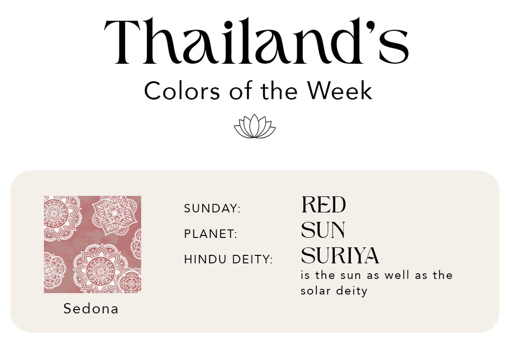 thailand's colors of the week: sunday is red