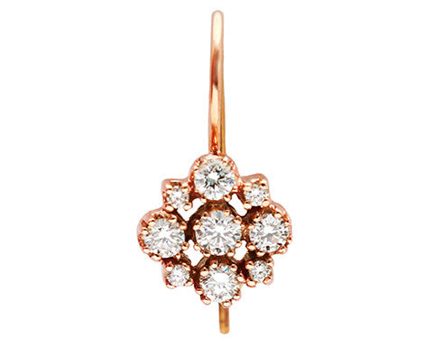 Marie Rose Gold White Diamond Cluster Earrings – Gillian Conroy Jewelry