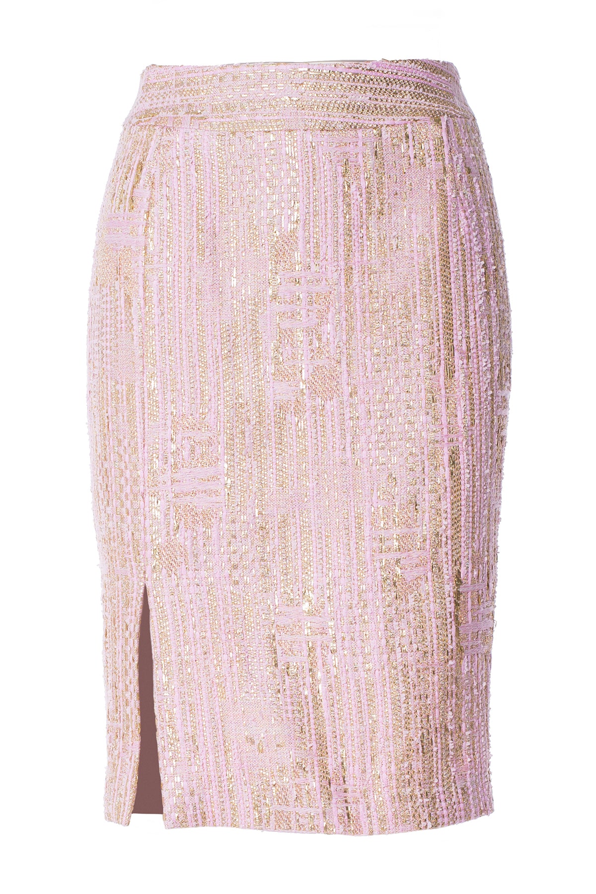 PINK AND GOLD TWEED SKIRT – Lucian Matis