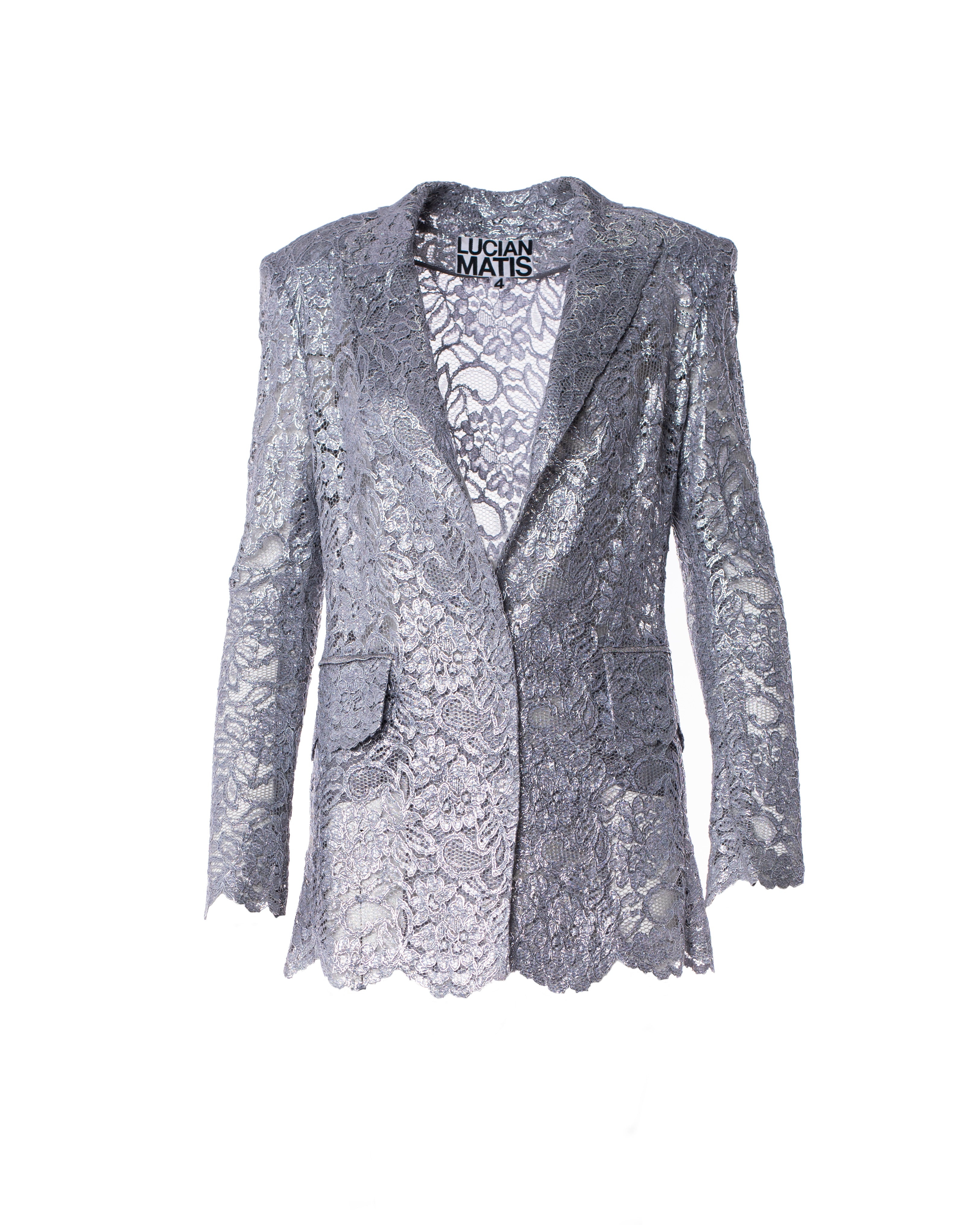 ITALIAN METALLIC SILVER LACE JACKET – Lucian Matis