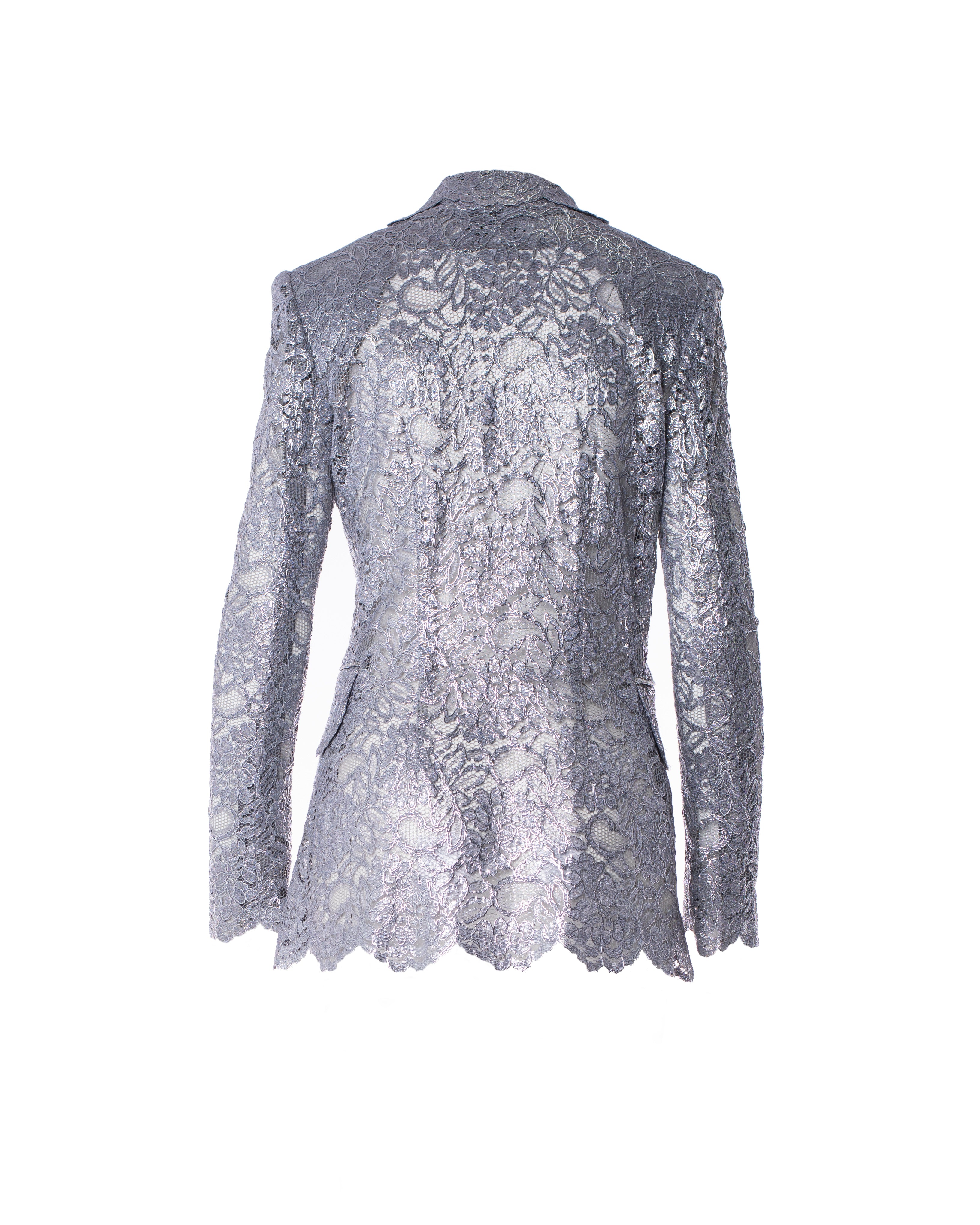 ITALIAN METALLIC SILVER LACE JACKET – Lucian Matis