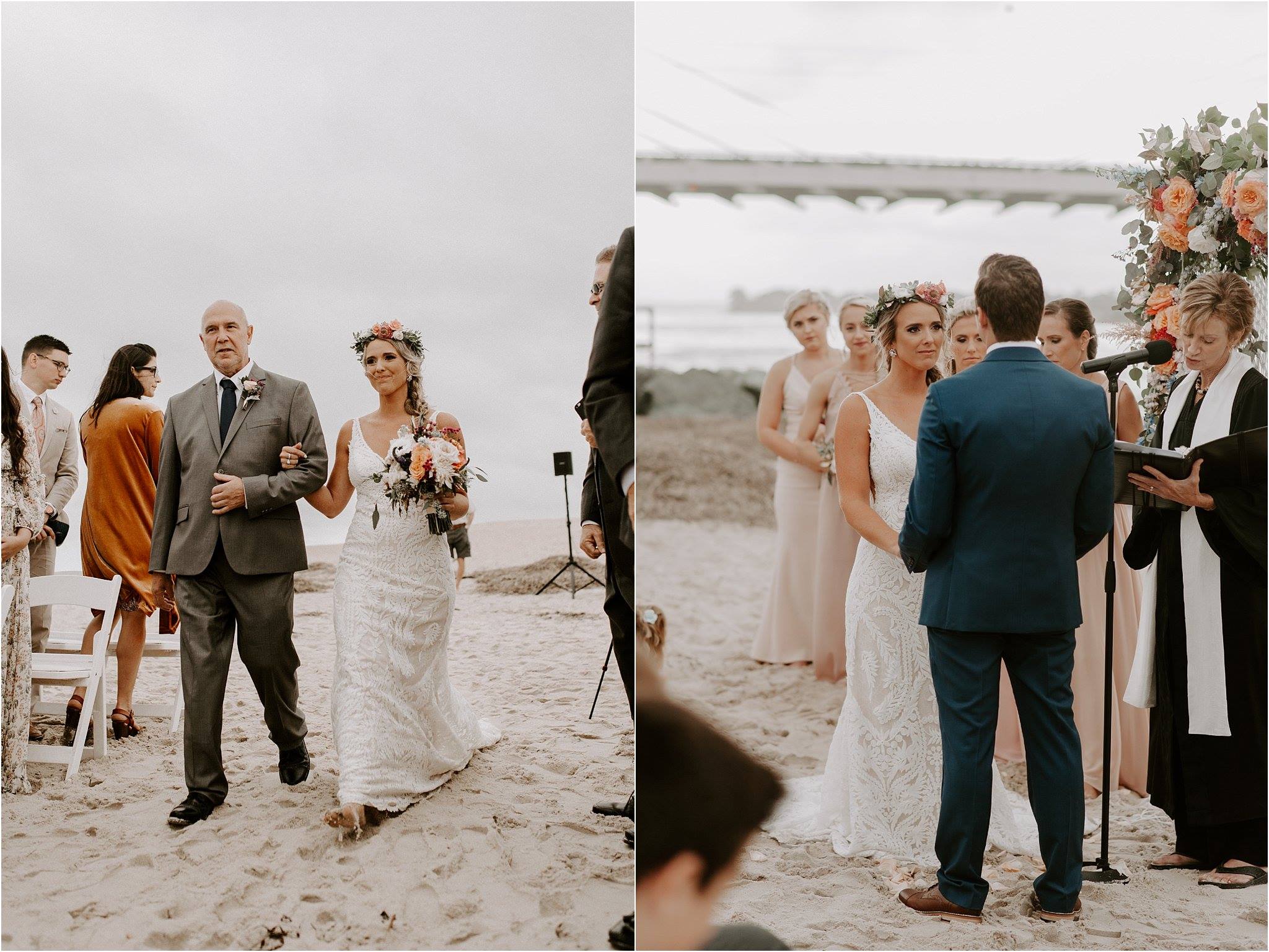 little miss lovely floral design // big chill beach club bethany beach de wedding // coral and peach wedding flowers