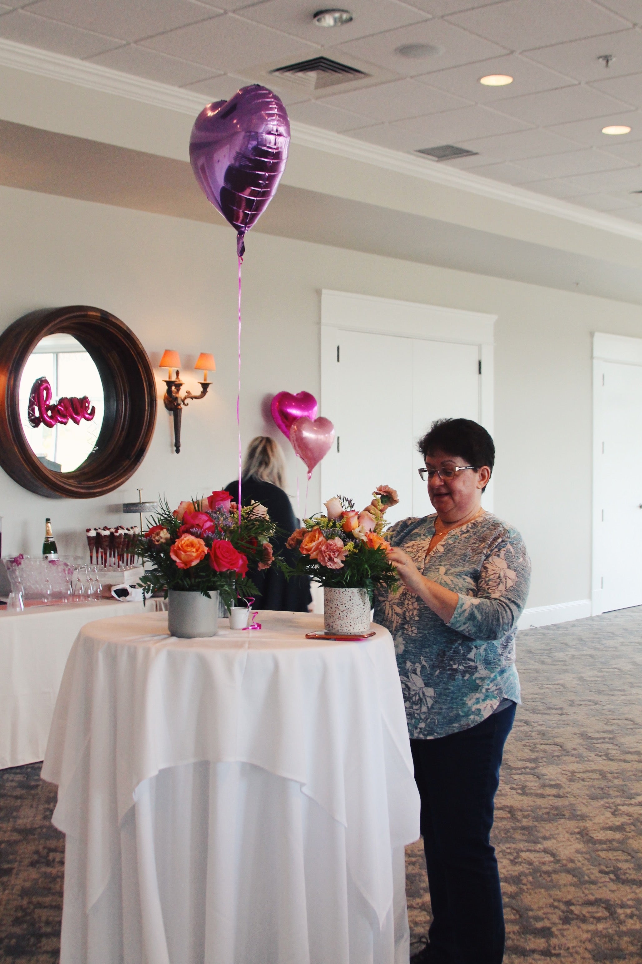 little miss lovely // galentine's day 2020 soiree at bear trap dunes // floral design workshop"
