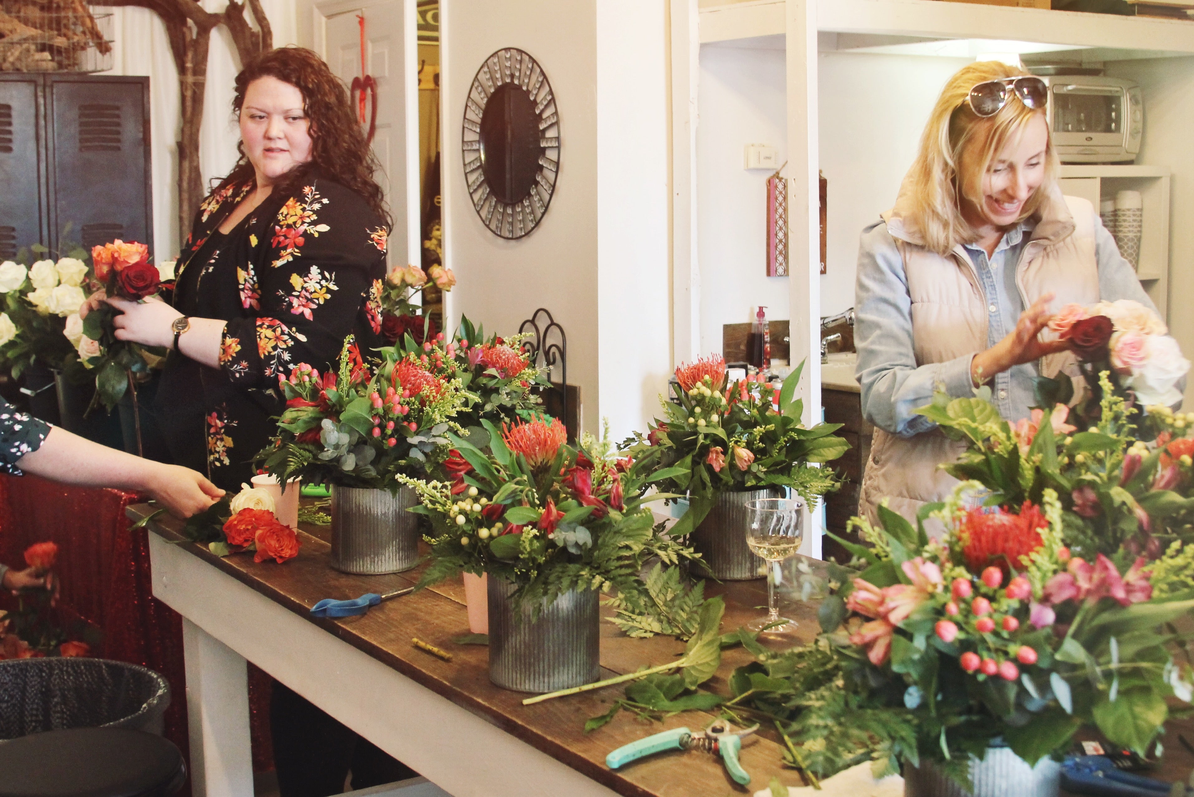 little miss lovely floral design // galentine's day soiree // valentine's day flower workshop // ocean city md florist