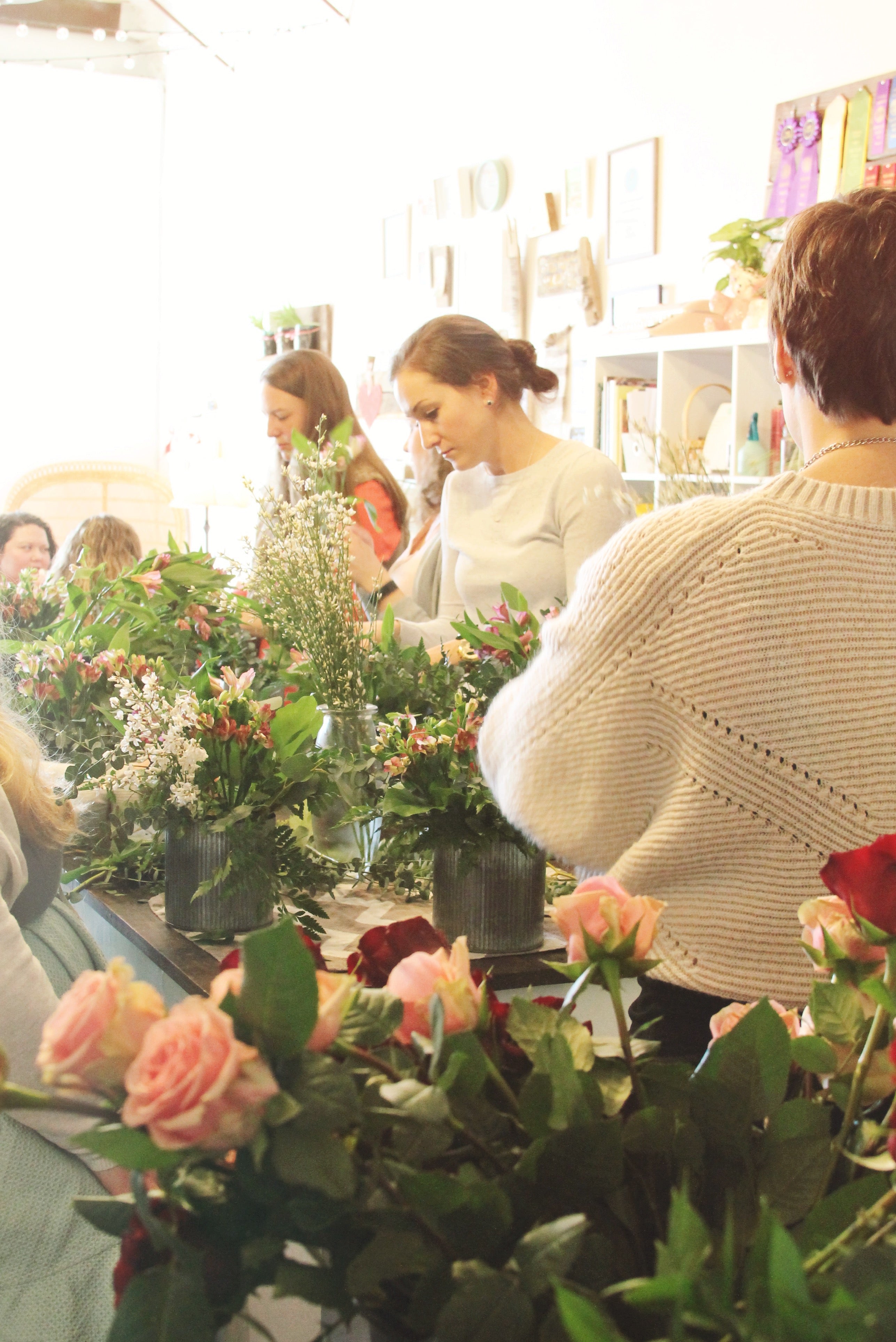 little miss lovely floral design // galentine's day soiree // valentine's day flower workshop // ocean city md florist