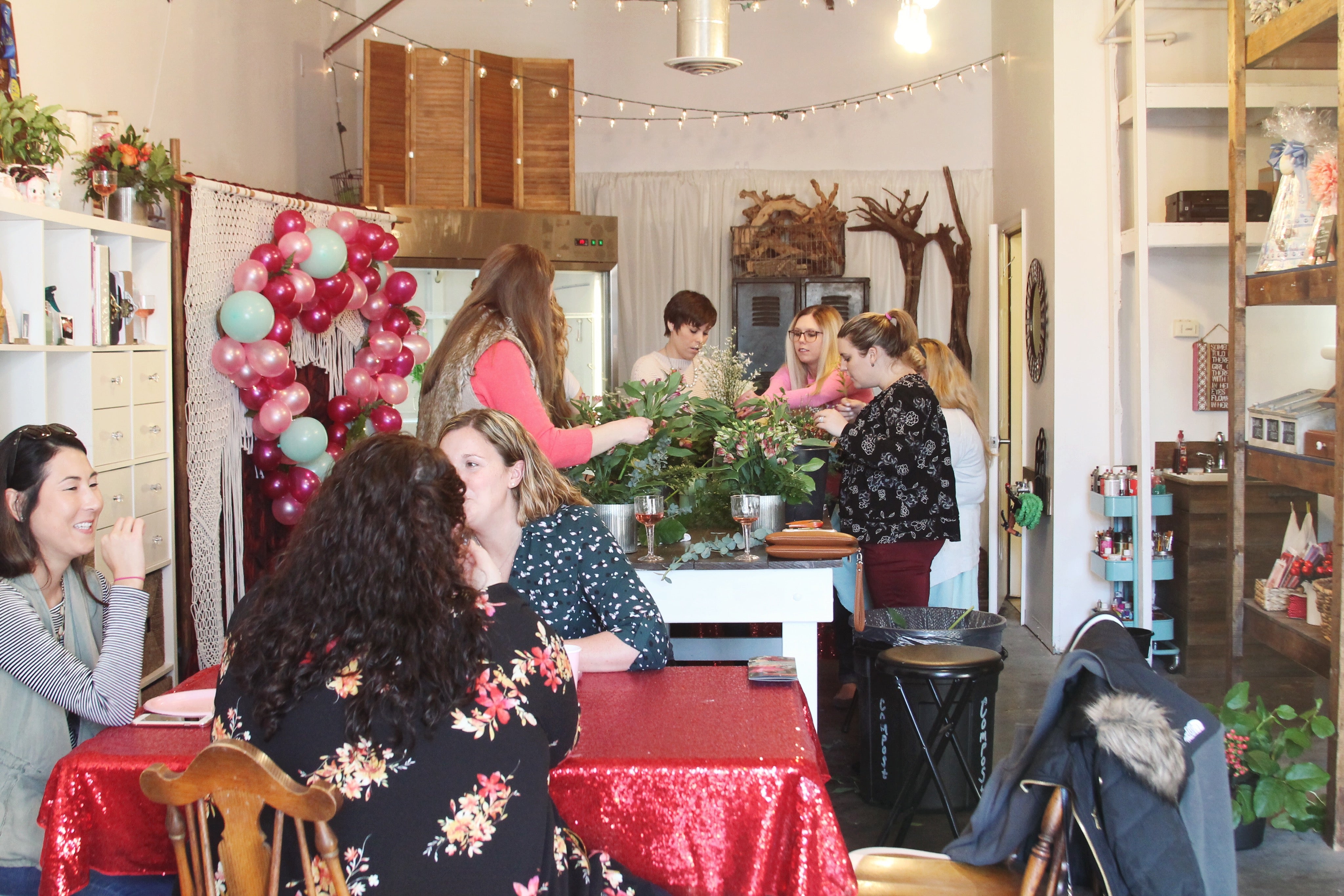 little miss lovely floral design // galentine's day soiree // valentine's day flower workshop // ocean city md florist