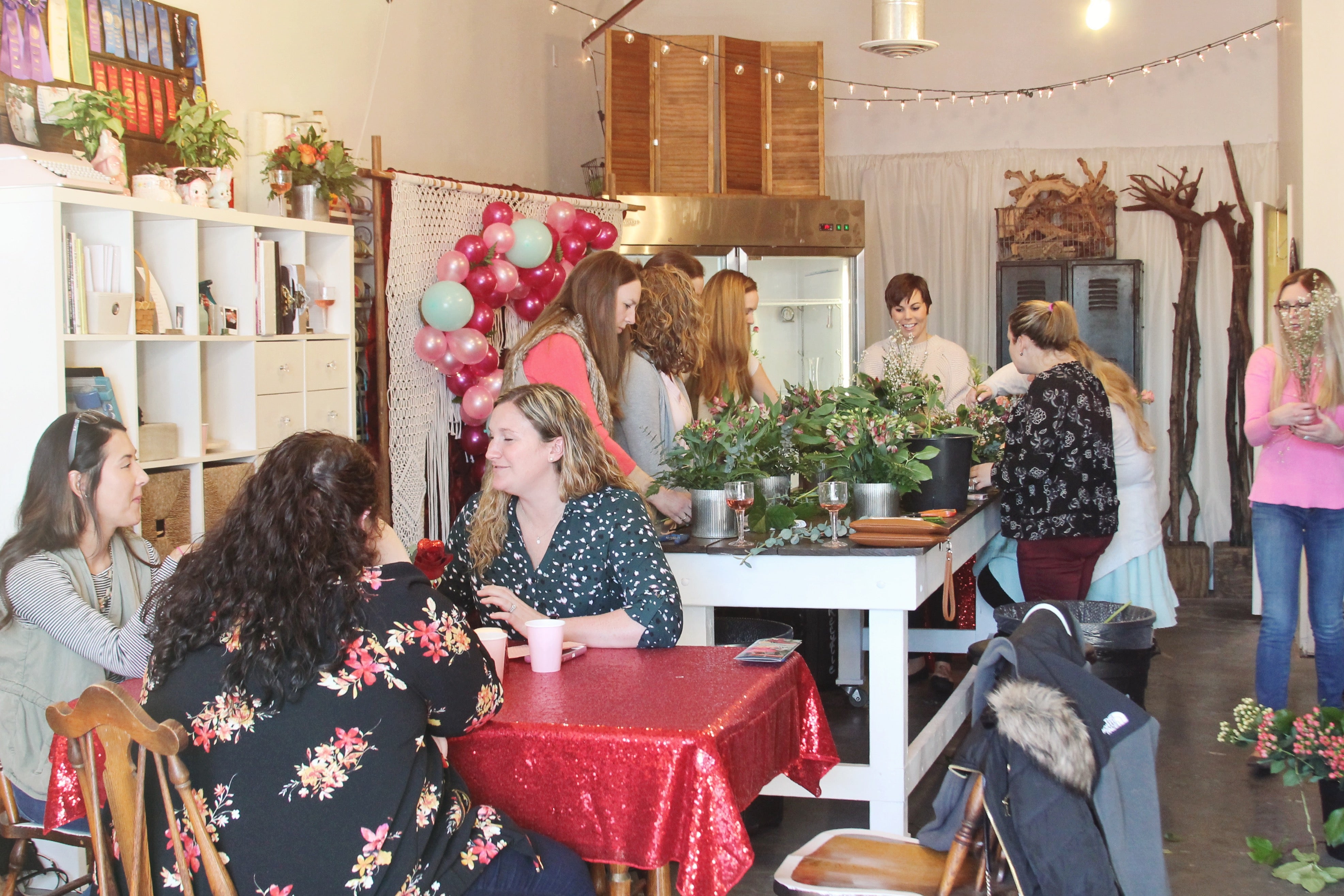 little miss lovely floral design // galentine's day soiree // valentine's day flower workshop // ocean city md florist