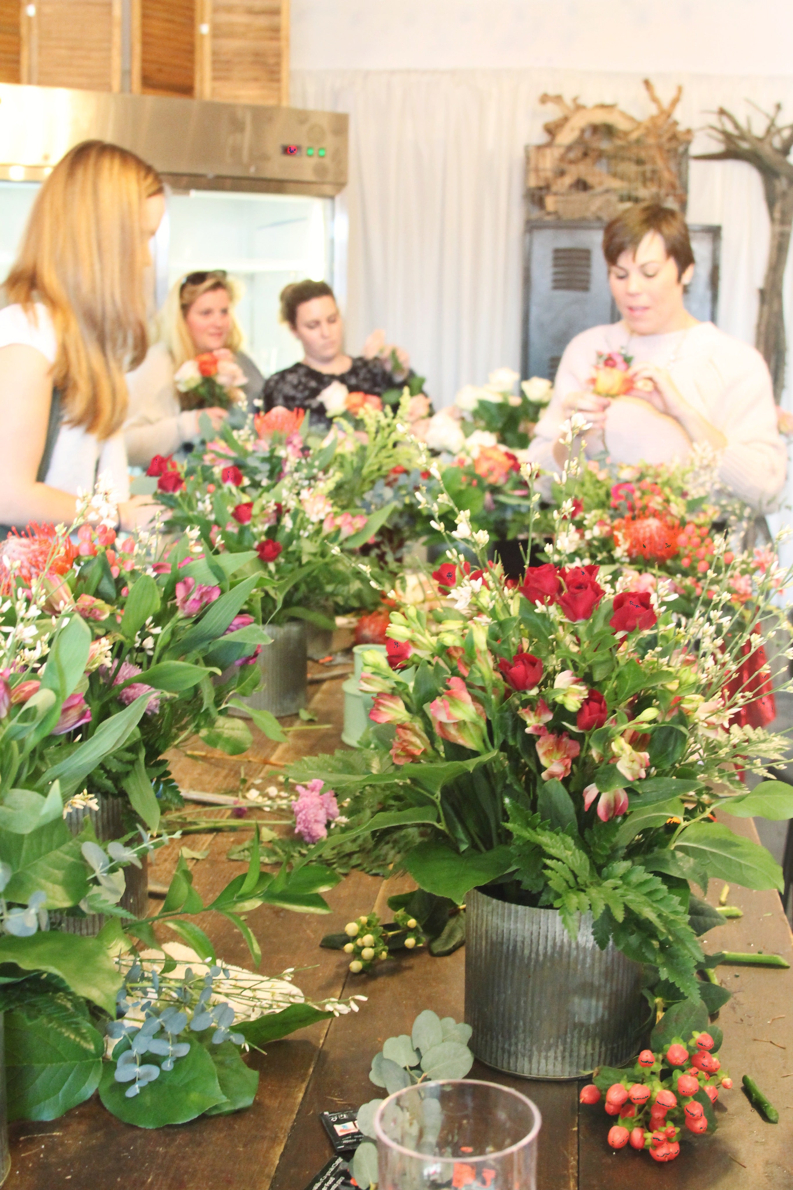 little miss lovely floral design // galentine's day soiree // valentine's day flower workshop // ocean city md florist