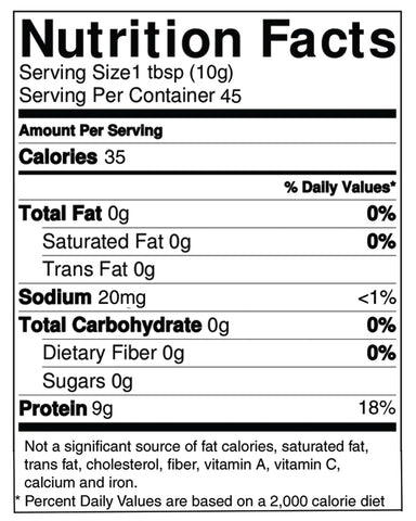 Gelicious Unflavored Gelatin Nutrition Facts