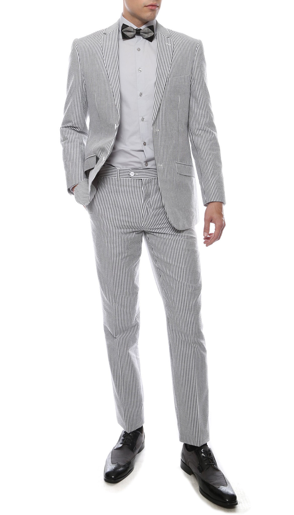 Premium Comfort Cotton Slim Pink Seersucker 2pc Suit – FHYINC