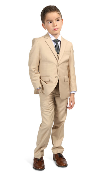 Boys 5 Pcs Tan Suit including Shirt Tie Vest Set. | Wholesale Prices ...