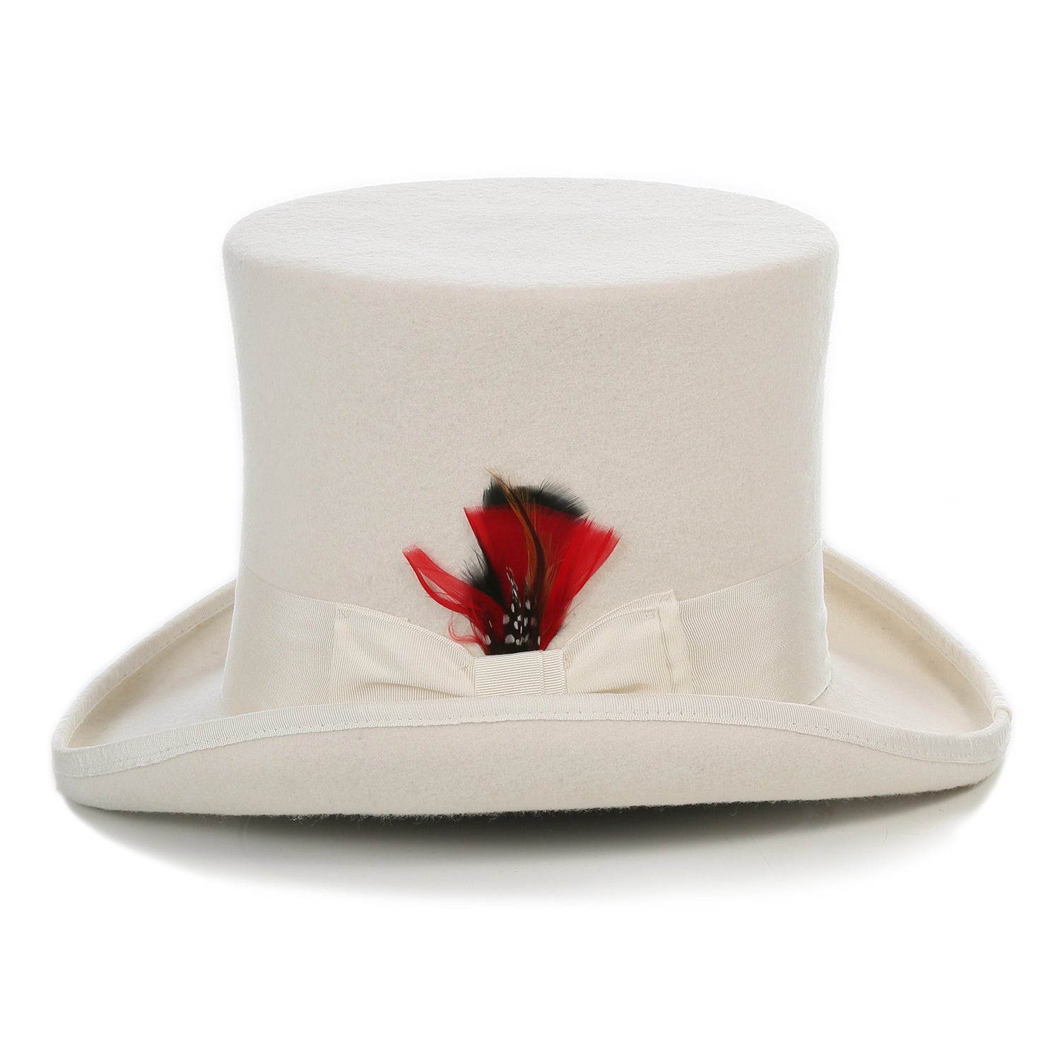 Men's Off White Top Hat | Mad Hatter Hat | Steampunk Hat | FERRECCI ...