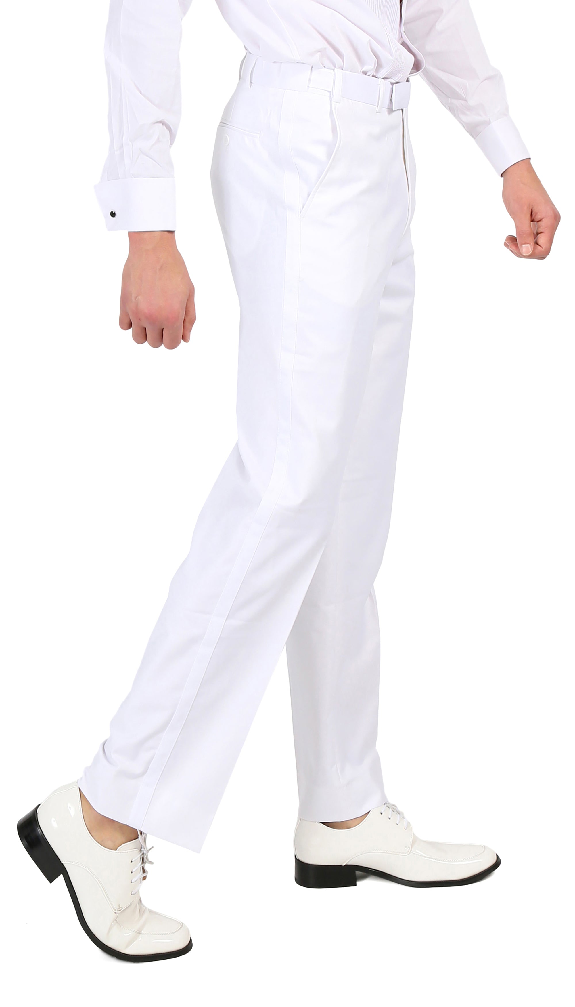 Regular Fit White Tuxedo Dress Pants | FERRECCI – FHYINC